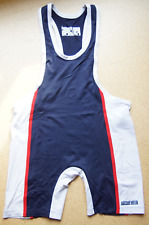 barcode berlin BLAU WEISS ROT Ringertrikot WRESTLER LYCRA Spandex Gr.M