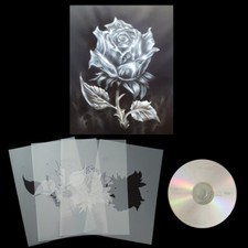 Schablone Rose Airbrush Schablonen Pflanze Blume Liebe  # 0366 & Anleitungs CD 
