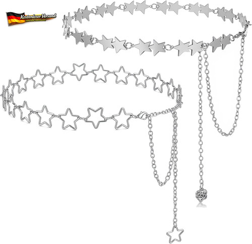 Damen bauchkette silber stern - bauchkette,