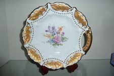 Oskar Schlegelmilch Langewiesen 1900-1957 Anbietschale Golddekor Staffagen Blume