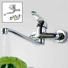 Küchenarmatur Schwenkbar Auslauf Wandmontage Mischbatterie Wasserhahn für Küche