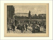 Volkskonzert vor Wiener Rathaus Banda K&K Holzstich L912