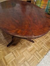 Gründerzeit Salontisch Tisch um 1880 Mahagoni  Platte geschr. auf Fuß Oval 74 cm