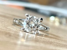 SOLITÄR BRILLANT RING mit 1,24ct. natürlicher BRILLANT aus 750/18K WEISSGOLD