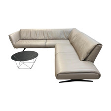 Walter Knoll Ecksofa Bundle 630 Leder Rodeo Soft 1417 Pebble Grau Beige 