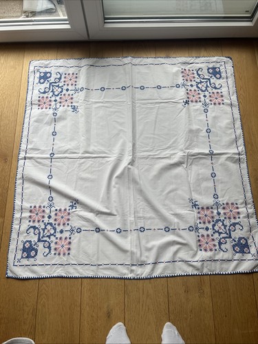 Tischdecke handarbeit weiß - ,