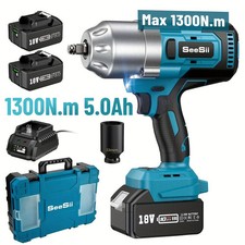 Hochleistung 1300 Nm 1/2 Zoll Akkuschlagschrauber 2 Batterien LED Licht