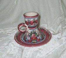 Töpferei Schreiner Keramik Ton Kerzenhalter Landhausstil handgemalt Handarbeit