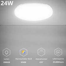 24W LED Deckenleuchte E27 Rund