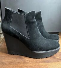 "Calvin Klein Jeans" Damen Schuhe Stiefelette Keilabsatz Wildleder schwarz Gr.39