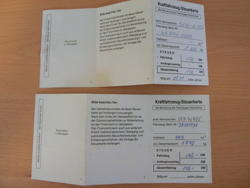 KFZ-Steuerkarte