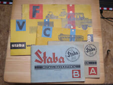 Staba Metallbaukasten DDR  "A" "B" "C" "F" u. "i", Sortimentskasten aus Holz