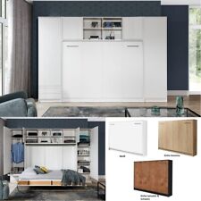 Schrankbett Wandbett Klappbett horizontal HB 140 x 200 + 2 Schränken Farbauswahl