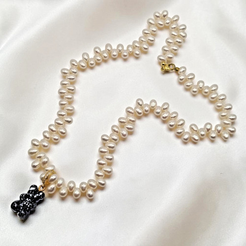 Süßwasserperlen kette mit - kette,
