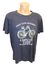 Livergy Basic Shirt L 52/54 kurzarm Herren T-Shirt Kurzarmshirt Druck Fahrrad