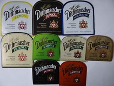 9 Bier-Etiketten - Dithmarscher Brauerei Karl Hintz, Marne, SH, Germany