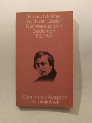 Buch der lieder nachlese - lieder.,
