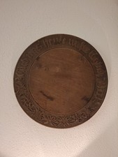 Antiker Holz-Spruchteller Ø