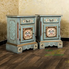 Voglauer Nachttisch Altblau Anno 1700 Massiv Konsole Kommode Landhaus Antik