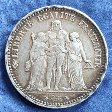 Frankreich, 3. Rep.; 5- Francs- KM von 1875 A; Silber: 25,00 g (0.900); Herkules