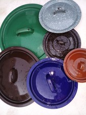 Konvolut DDR Emailletopfdeckel