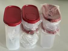 Tupperware Set Eidgenosse oval rot 5er Set neu Deckel mit und ohne Schütte