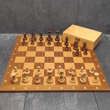 Schachspiel Holzfiguren & Großes Schachbrett 46 x 46 cm Vintage Schach Holz