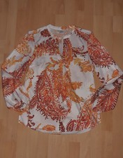 Tolle orange rot weiße Bluse