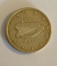 50 Cent Münze Irland 2002 Irische Harfe Sammler Rarität Selten Original