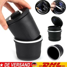 2x Auto-Aschenbecher mit LED Kfz-Windaschenbecher mit Deckel & Gluttöter & Licht