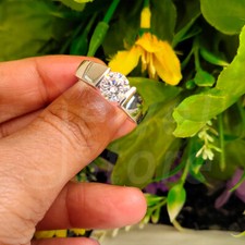 3Kt Rund Solitär Diamant Trauring Verlobungsring Weißgold-Finish Damen gr 50-64