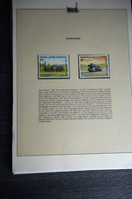 12) 2 Briefmarken mit Lokomotiven aus Mauretanien, Rückseite 2 echte Lok Fotos.