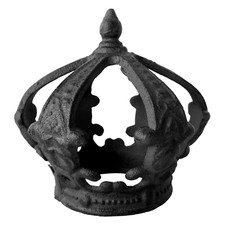 Deko Figur Krone Metall schwarz Gusseisen Crown König Dekoobjekt Skulptur Statue
