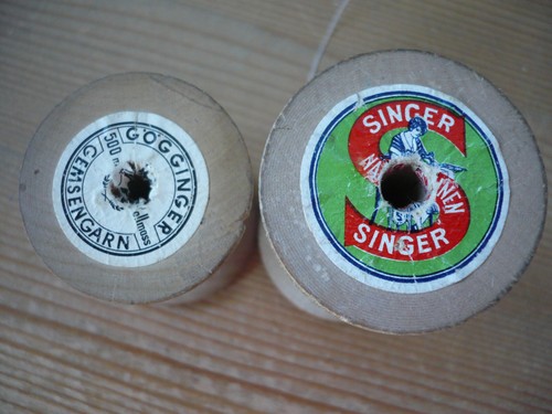 Zwei garn holzrollen alt - zwei, ,