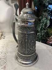 Zinnkrug mit Deckel groß neu