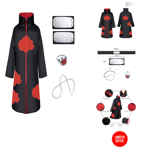 Akatsuki umhang cosplay - akatsuki,