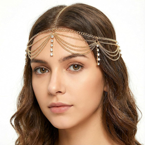 Kopfkette gold damen boho - kopfkette,