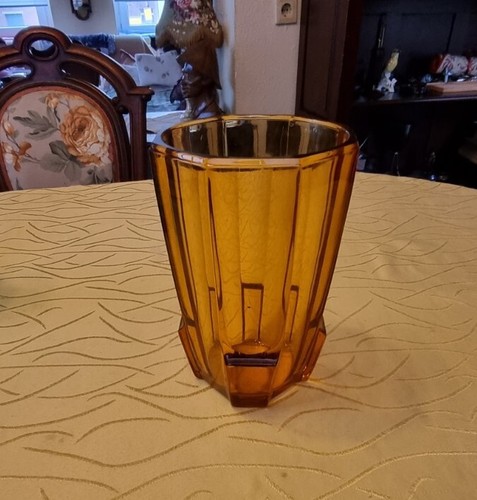 Art déco glas vase - art, 19,4cm