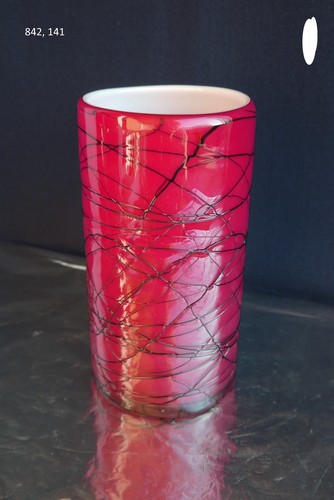 Vintage rubinrot kunstglasvase - vintage,