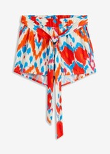 Neu Sommerliche Shorts zum Binden Gr. 48 Rot Blau Damenshorts Bermuda Kurz-Hose