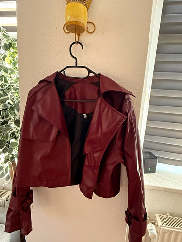 Damen bikerjacke kurz - damen, bordeaux