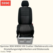 Sprinter 906 W906 / Crafter 1 Beifahrersitz Sitz mit Sitzkonsole  Tunja #1