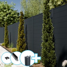 Aluminium Sichtschutzzaun Alu Lamellenzaun Gartenzaun BPC WPC Windschutz Zaunset