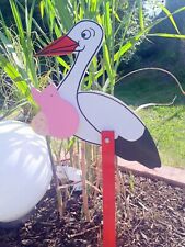 60 cm Herzding Klapperstorch Storch zur Geburt  Holzstorch Farbe wählbar