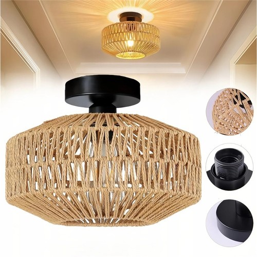 Rattan pendelleuchte vintage - pendelleuchte,