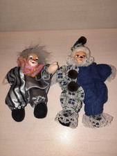 Harlekin, Clown Figur, Sammelpuppe ,Zirkus Figur klein,2Stück ,Vintage