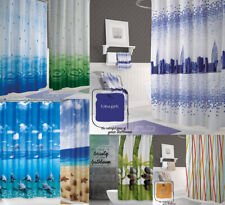 Textil Duschvorhang B/H 120 x 200 cm inkl Ringe Schwarz Grau Blau Weiß Grün Gelb