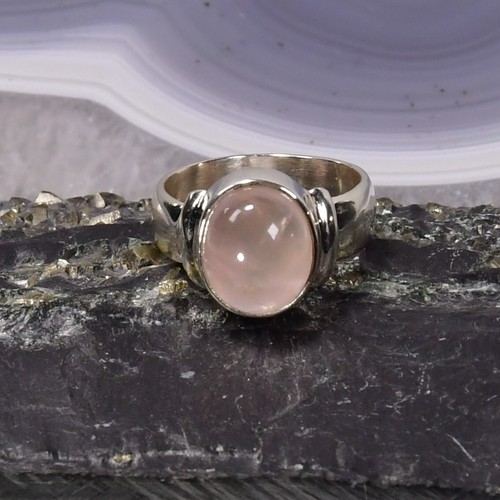 Rosenquarz ring 925er - rosenquarz,