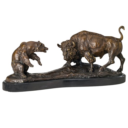 Bronze bulle bär und stier - bronze,