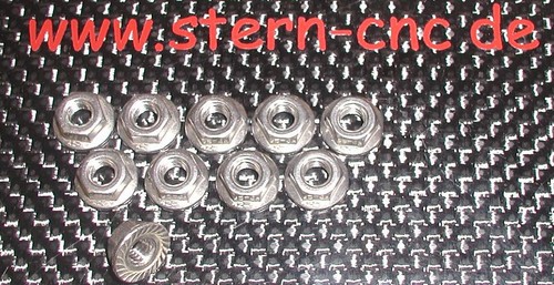 10x radmuttern edelstahl - 10x, m6